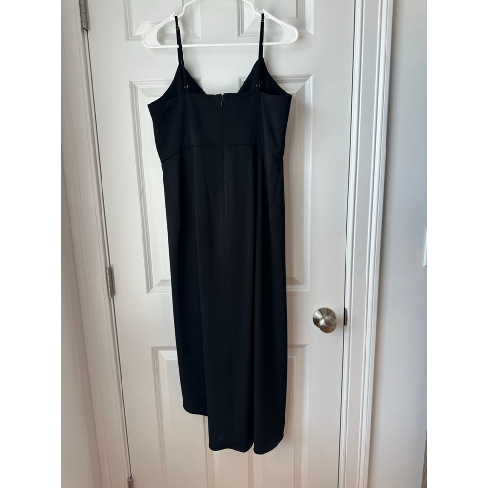 Women's Lulus Black Spaghetti Strap Asymmetrical Formal Dress Size L - Picture 7 of 9